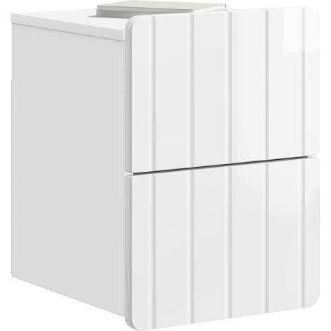 Maison Exclusive - Mobiletto da notte a muro 2 pcs Bianco Lucido 33 x 34,5 x 43 cm