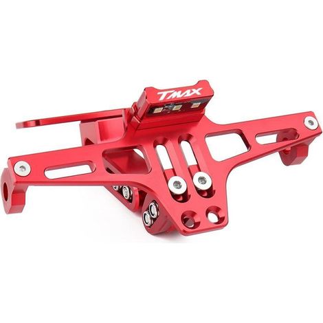 Support de plaque d'immatriculation CNC aluminium pour TMAX 500 530 560, rouge titane (1/5)