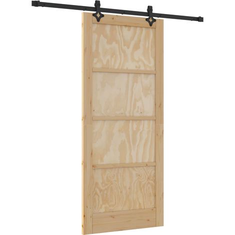 Maison Exclusive - Schiebetür Natürlich und Schwarz 86 x 198,5 cm