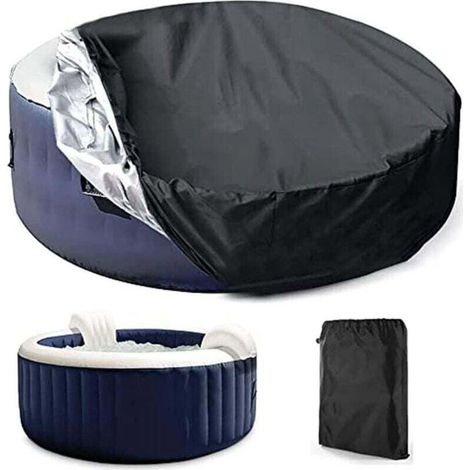Couverture de protection pour piscine ou spa, pare-soleil rond pour spa extérieur, imperméable, anti-poussière, étanche (1/4)