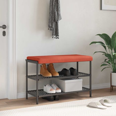 vidaXL Coussin de banc velours côtelé Rouge orange Profondeur 35 cm (1/5)