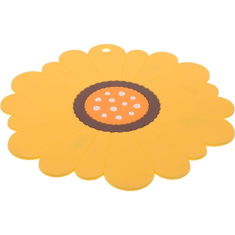 Dessous de plat en silicone, forme tournesol, antidérapant (1/5)
