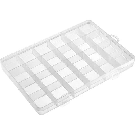 Boîte de rangement pour composants sourcing map en 2 parties - PP solide, 24 compartiments, blanc