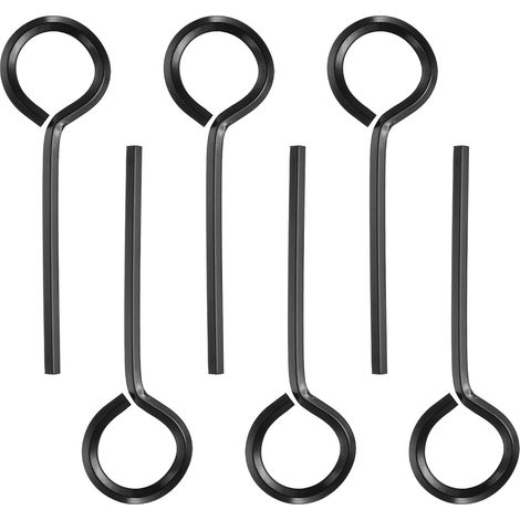(1/8") Standard-Innensechskantschlüssel, 6er-Packung, massive Stahlschlüssel mit O-Ring und durchgehender Öse für Schiebestangen, Schwarz (1/5)