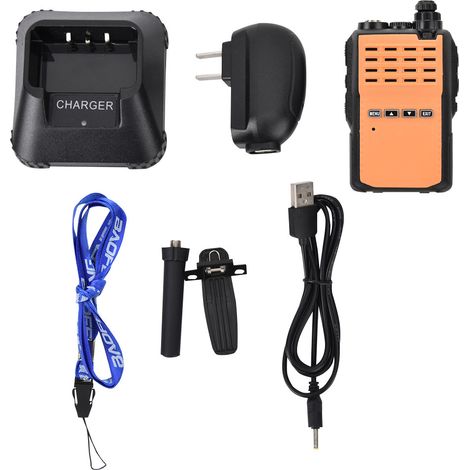 Talkie-walkie UHF BF-E90 5W Portable Professionnel Orange - Radio Amateur Portable Main Libre (1/5)