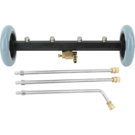Nettoyeur de châssis en acier inoxydable et laiton, 4000 psi, balai à eau, raccord rapide 1/4 po, pour voiture, maison et route (1/5)