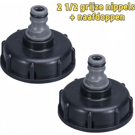 1 raccord gris 2,5 pouces avec capuchon pour raccordement à un tuyau d arrosage (1/5)