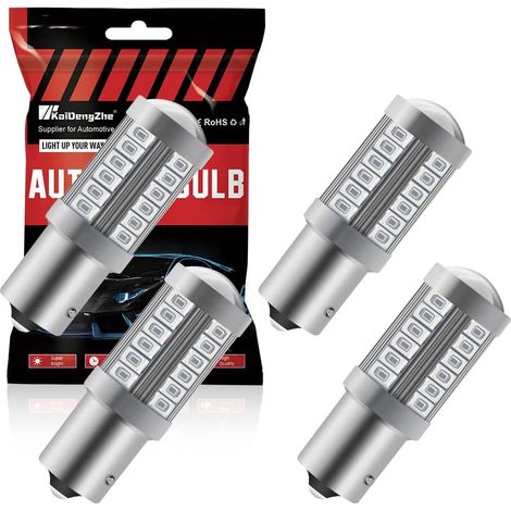 Rouge 1156 BAU15S PY21W 5630 33SMD Ampoules LED de Voiture 900LM Feu de Freinage Arrière Feux de Brouillard Position Feu Arrière Feu de Stationnement 12-30V 3.6W (4 pièces) (1/5)