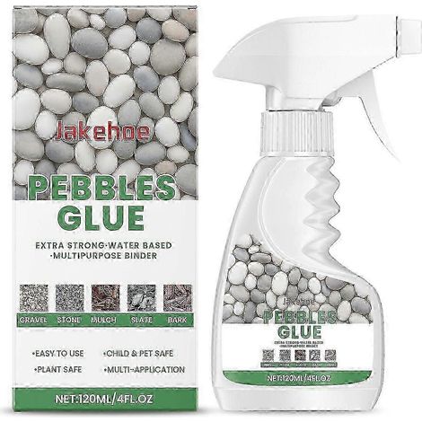 Colle pour gravier, 1 pot de résine pour coller pierres, écorce et gravier sur bordures, terrasses et allées de jardin, non toxique, 120 ml (1/4)