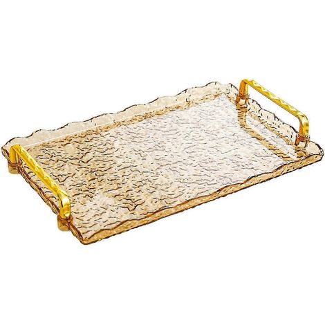 Rechteckiges Serviertablett mit Griffen, Obstteller, Wasserbecher, Tablett für Süßigkeiten, Snacks, Nüsse, Serviertablett für die Arbeitsplatte-Style B (1/5)