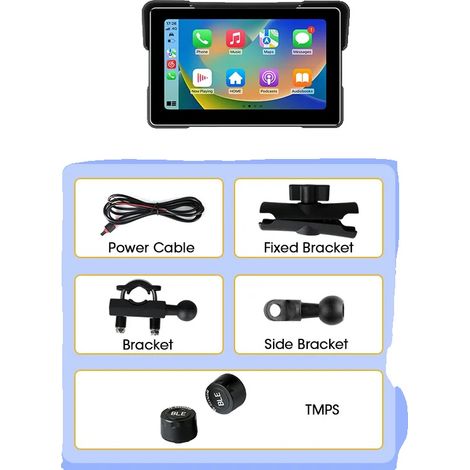 Monitor de presión de neumáticos TPMS, diseño impermeable, conectividad dual, pantalla PNDTMPS de 7 pulgadas (1/2)