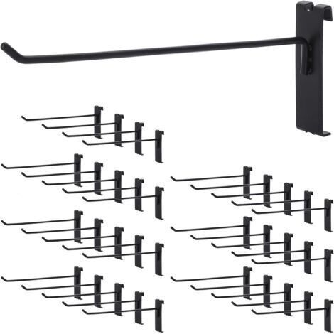 Lot de 35 crochets pour panneau de grille, 20 cm, crochets muraux pour présentoir, accessoires de grille métallique pour magasins, garages, ateliers