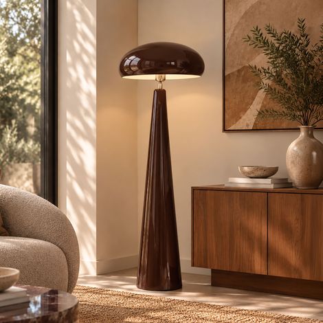 Lampadaire champignon 40x145 cm en métal chocolat (1/3)
