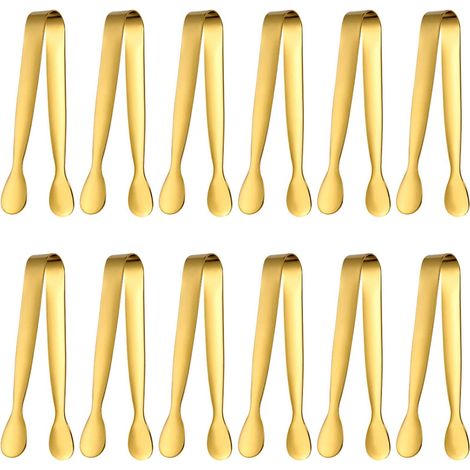 Lot de 12 pinces à glace - En acier inoxydable, pince a bonbon (1/5)