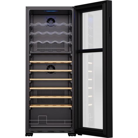 Klarstein Bovella 55 Duo+ nevera para vino  2 en 1  55 botellas  2 zonas  9 estantes  Táctil