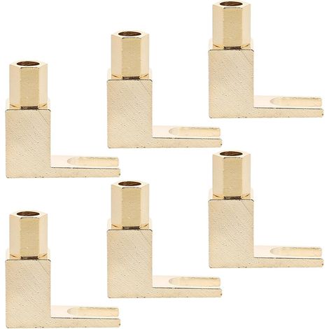 6 Pièces eur Audio en Y 90° à Fourche, Cuivre Plaqué Or Compatibilité Borne D’enceinte et Fil, Interface Audio Moderne, Finition Vintage (1/5)