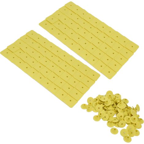 100er-Set Ohrmarken aus Kunststoff für Nutztiere (Schweine, Rinder, Schafe) – Ohrmarkierungen, Zubehör zur Kennzeichnung – Gelb (1/5)