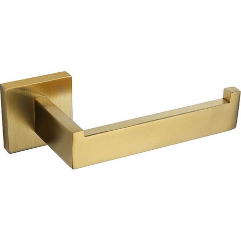 Nazalus-Hot Sale-Toilettenpapierhalter aus gebürstetem Messing, Edelstahl-Rollenhalter, Toilettenpapierhalter für Badezimmer und Küche, Gold (quadratisch)