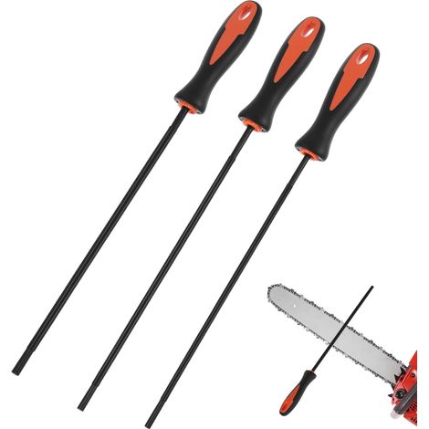 3 Pièces lime chaine tronconneuse, acier au carbone 4,0 mm, 4,8 mm, 5,5 mm, outil affûtage, pour bricolage