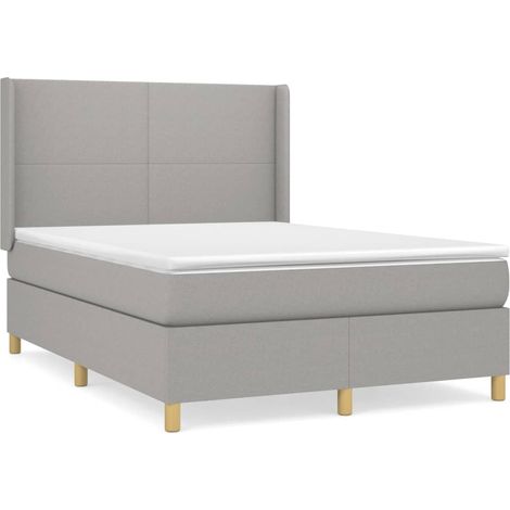 Maison Exclusive - Cama box spring con colchón tela gris claro 14