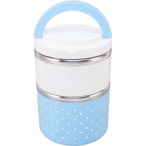 Boîte à lunch isotherme en acier inoxydable – Double couche grand modèle – Bleue – Étanche et portable (1/5)
