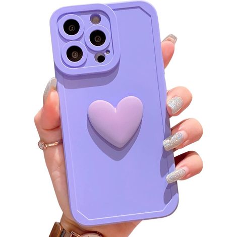 Étui de protection 3D en forme de cœur pour iPhone 12 Pro Max 6,7 pouces, résistant aux empreintes digitales, doux au toucher, rose élégant. (1/2)