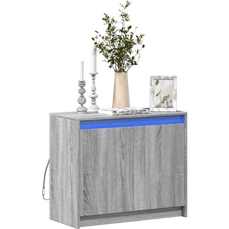 LED-Sideboard Grau Sonoma 72x34x61 cm Holzwerkstoff
