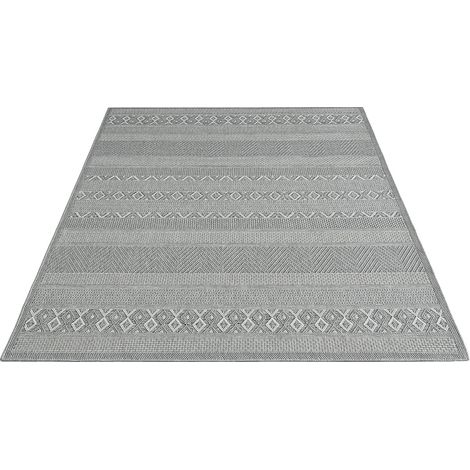 FLOORNOVO In- & Outdoor Teppich Beige gemustert - 150 x 80 cm - Flachgewebe für Garten Balkon Terrasse und Innenbereich - Robust & Pflegeleicht - vielseitig einsetzbar im Innen- und Außenbereich (1/2)