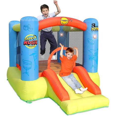 Gonfiabile per Bambini Interattivo Musica con Scivolo Gioco Castello Gonfiatore (1/5)