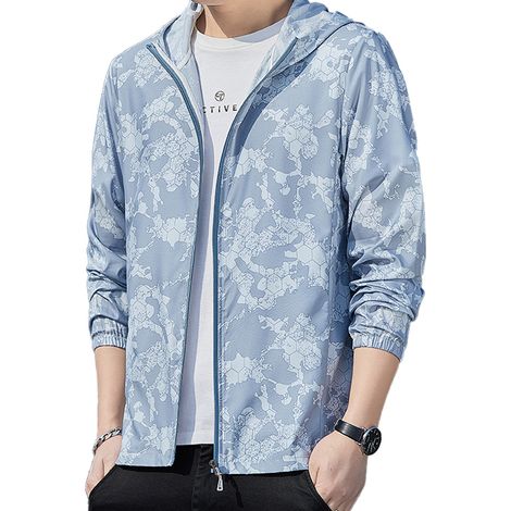 Veste Anti-Uv Respirante Pour Randonnée Et Pêche - Bleu - Homme - L XL XXL (1/5)
