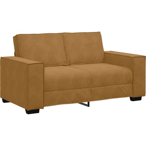 Canapé Sofa à 2 places Marron 160x78x84 cm Velours (1/5)