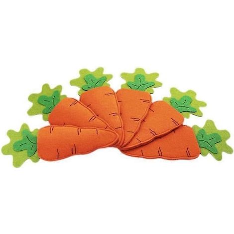Lot de 10 porte-couverts en feutrine en forme de carotte, pochettes à couverts pour Pâques, idéales pour les fêtes de table. (1/5)