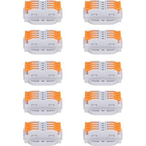 Lot de 10 connecteurs à levier pour fils, épissure rapide et compacte, bornier à insertion 223-4P (1/5)