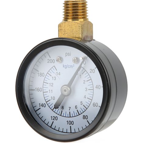Jauge de pression hydraulique 0-200 psi, raccord 1/4 NPT, pour systèmes huile et gaz, diamètre 50 mm (1/5)