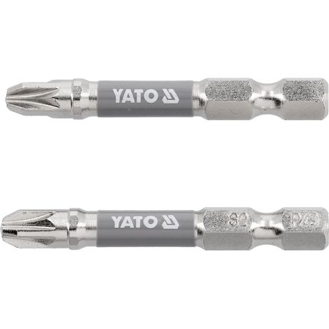 PZ3 Bits 1/4" x 50 mm, 2 Stück, S2-Stahl, vernickelt
