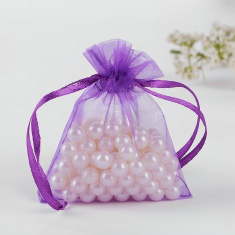 sac en organza couleur unie filet anti insectes et oiseaux plantation 10 foncé 100 pièces 15 cm Violet (1/5)