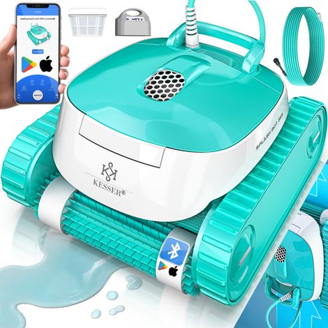 KESSER® Poolroboter für Boden und Wand, Poolsauger bis 100m² Pools & eine leistungsstarke Reinigung, Poolreiniger vollautomatisch mit App-Funktion