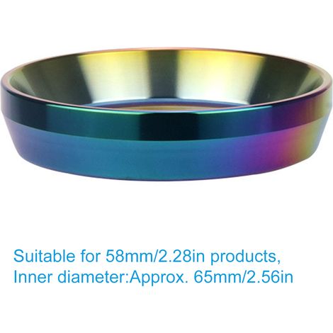 Regenbogenfarbener Staubschutzring aus Edelstahl für Kaffeemühlen, 51/58 mm, kompatibel mit Filterhalter, 58-mm-Pulverabscheider, Regenbogenfarben (1/2)
