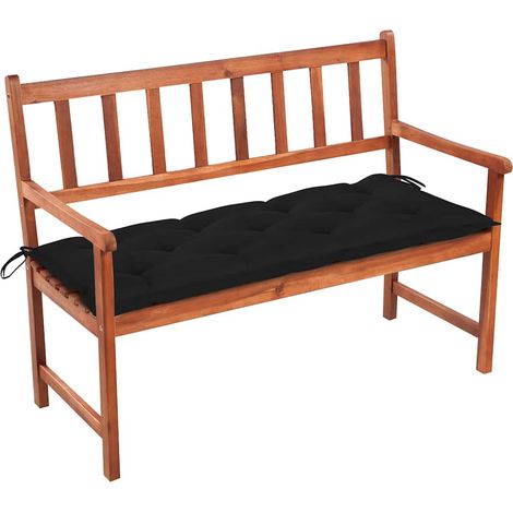 vidaXL Banco de jardín con cojín madera maciza de acacia 120 cm (1/4)