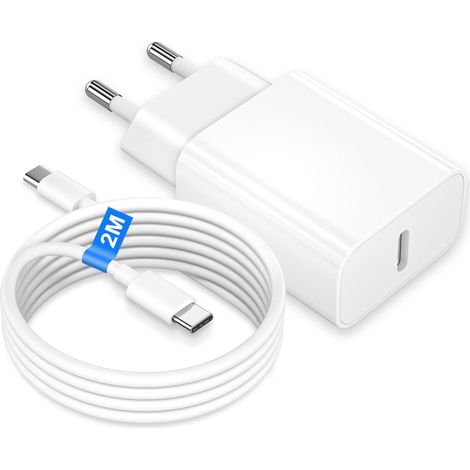25W Chargeur Rapide pour 18 17 16 15, Chargeur USB C Rapide Prise Adaptateur USB C Secteur avec 2M Câble USB C pour 17/17 Pro/17 Pro Max/16/16 Pro Max/16 Plus/15/15 Pro/15/iPad Mini (1/5)