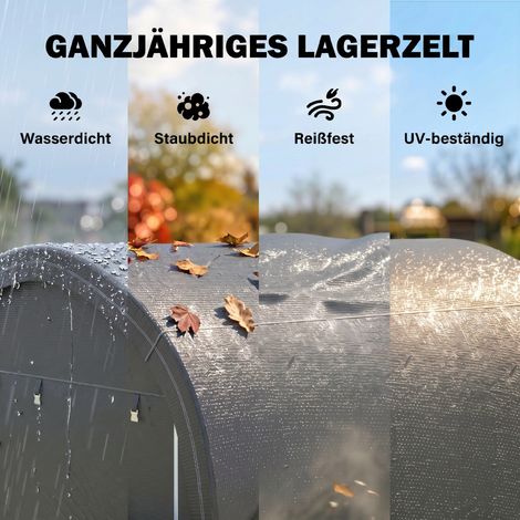 Abri de jardin robuste, cadre en acier solide, grandes portes, 3x3 mètres, gris (1/5)