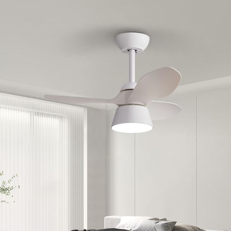 Ventilateur de plafond avec éclairage et télécommande, Lampe de ventilateur de plafond à LED à intensité variable, 6 vitesses, minuterie, 80cm, Blanc