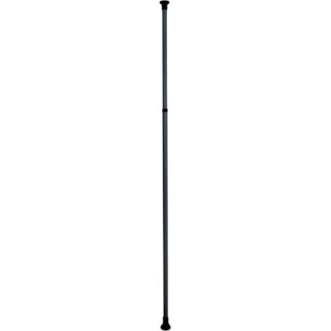 Barre dressing extensible 165-300cm – Acier noir – Pieds antidérapants – Fixation sans perçage – Pour rangement vêtements et accessoires (1/5)
