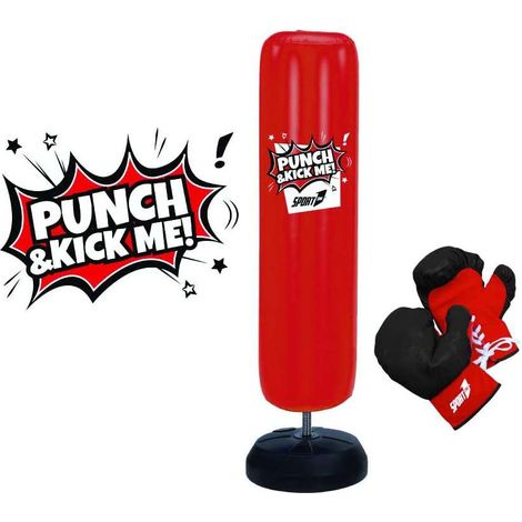 Punch Bag 150 cm Altezza + Guantoni Zavorrabile Sabbia Guanti Kick Boxe Bambini (1/4)
