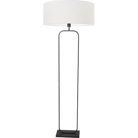 Steinhauer - lampada da terra - Stang - nero - lino metallo -