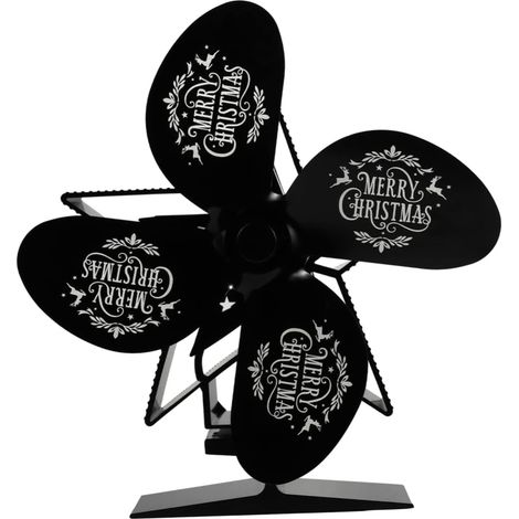 Wooden fireplace fan, 1 pack, home decoration, Christmas decoration, 4 blades (1/4)