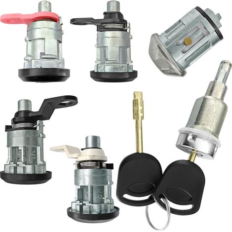 Ford Transit MK5 Ersatzteile: Starter- und Türverriegelungsschalter vorne und hinten (6-teiliges Set) + 2 Schlüssel (1994-2000) (1/4)