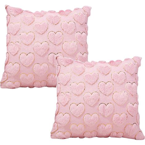 YOCBZ Valentinstag-Kissenbezüge, 45 x 45 cm, 2er-Set, rosa Sofa-/Kissenbezüge – Passend für Standardkissen