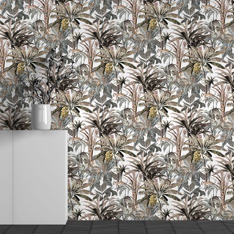 Papier peint panoramique - Motif Feuilles tropicales - 130 cm x 81 cm (1/3)
