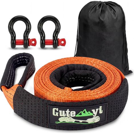 Sangle de Remorquage Voiture 8 Tonnes 5m, Corde de Remorquage avec 2 Crochets Renforcés, Sac de Rangement, pour Auto, SUV, Véhicule Tout-Terrain (1/5)